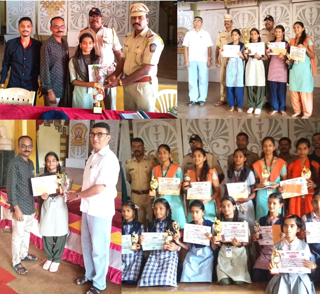 <em>तालुकास्तरिय निबंध स्पर्धेतील प्रथम क्रमांक प्राप्त मानसी लाड हिला देवगड पोलिस निरीक्षक निळकंठ बगळे यांच्या हस्ते पारितोषिक प्रदान..!</em>