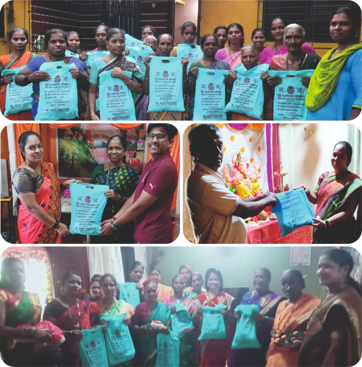 मुणगे येथे गणेशोत्सवा निमित्त साहित्य वितरण.