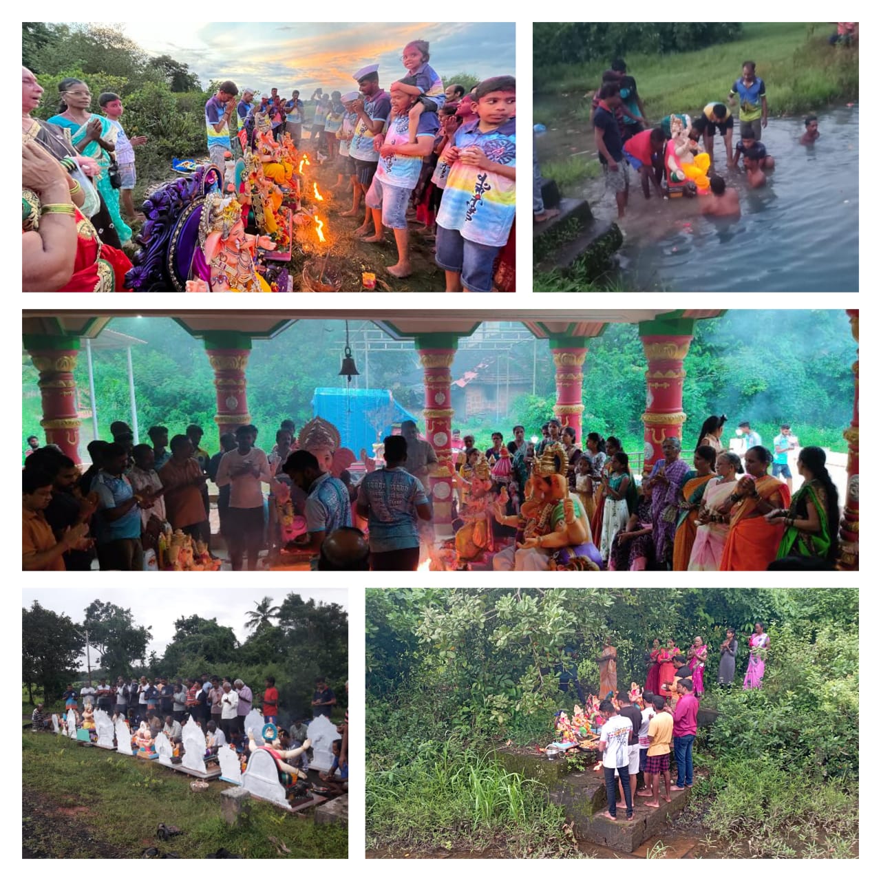 चिंदर परिसरातील अनंत चतुर्दशीला विसर्जीत होणार्या गणपतींना भक्तीभावाने निरोप.