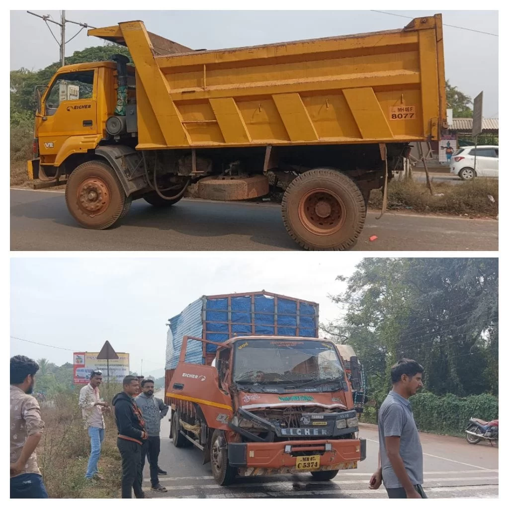 इन्सुलीत आयशर आणि डंपर धडकले..!