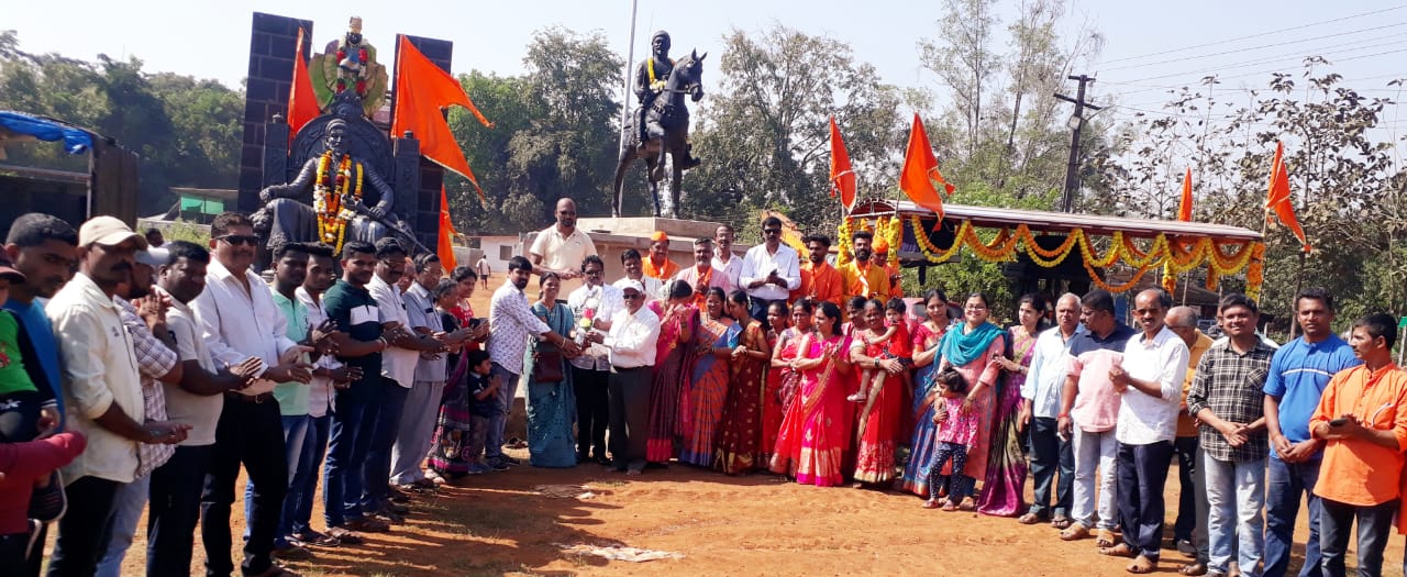 बांद्यात छत्रपती शिवाजी महाराज रथयात्रेचे भव्य स्वागत.