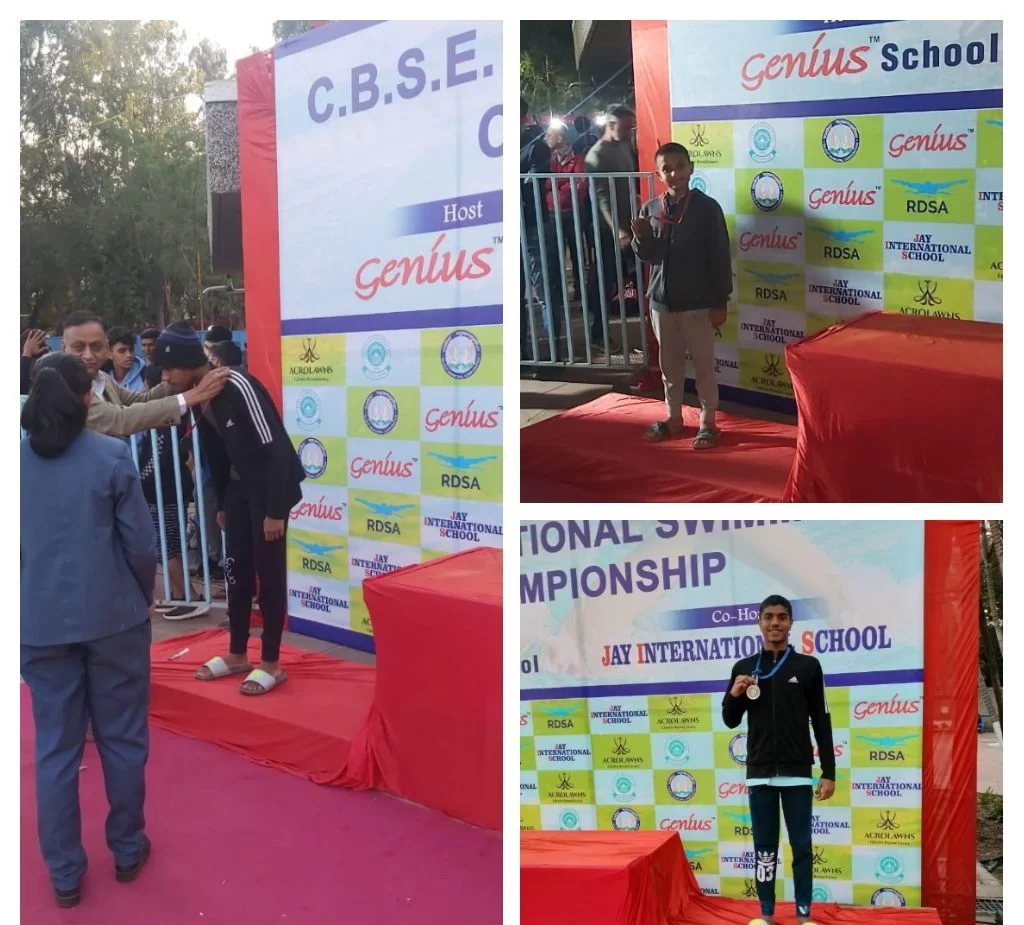 तन्मय आणि आयुष राजापुरे बंधुंची सि.बी.एस.सी.राष्ट्रीय जलतरण स्पर्धेत पदकांची कमाई ; गुजरातमधील राजकोट येथे संपन्न झाली स्पर्धा.