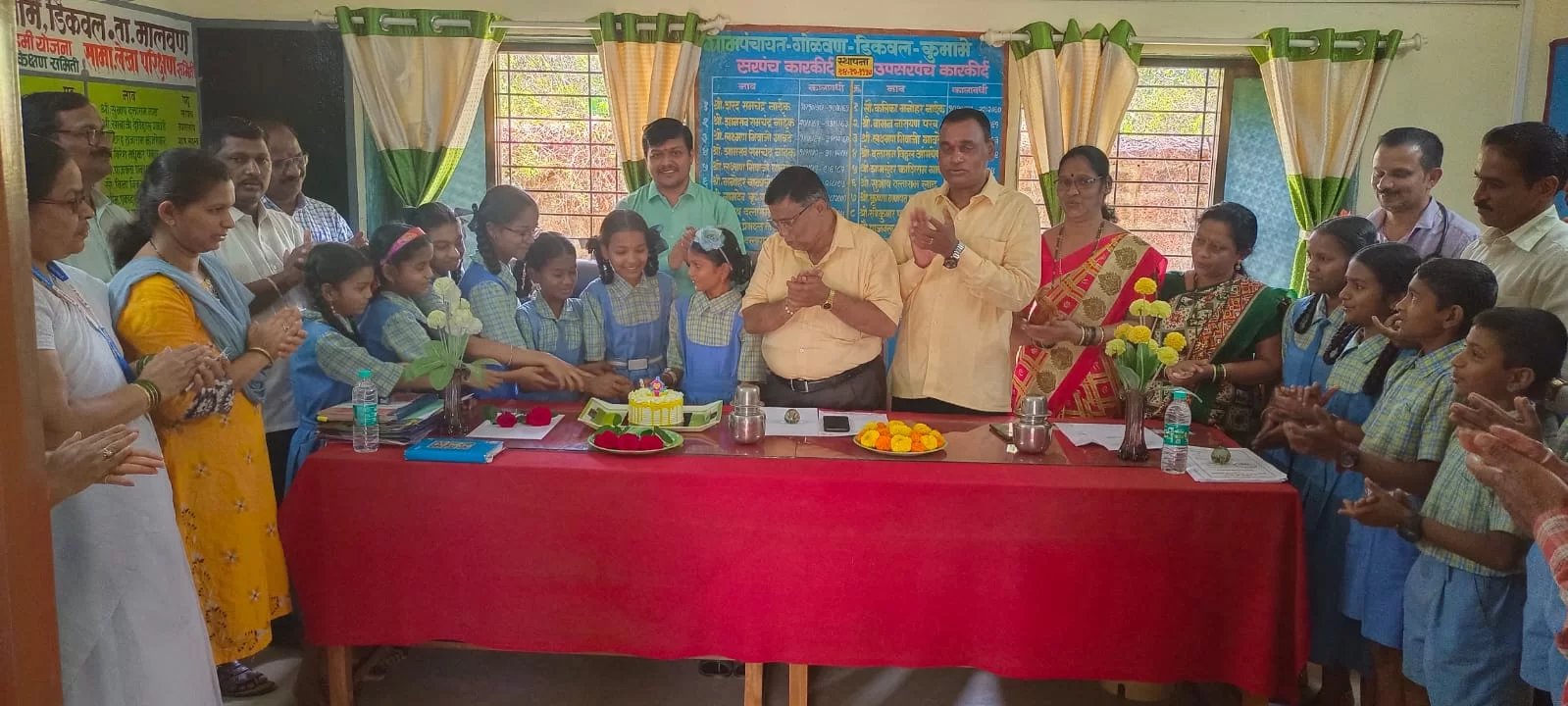 गोळवण येथे शालेय विद्यार्थ्यांची आरोग्य तपासणी ; मुख्यमंत्री एकनाथ शिंदे यांच्या वाढदिवसाचे औचित्य.