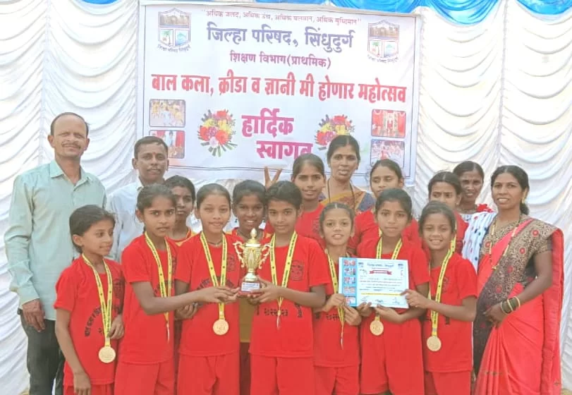 जिल्हास्तरीय क्रीडा स्पर्धेत जि. प .शाळा तरंदळे नंबर १ चा कबड्डी संघ ठरला उपविजेता