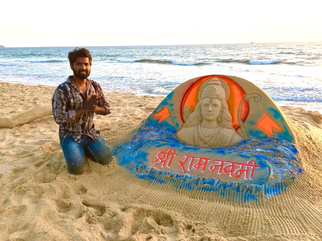 वेंगुर्लेत साकारले प्रभू श्री रामांचे वाळूशिल्प....!