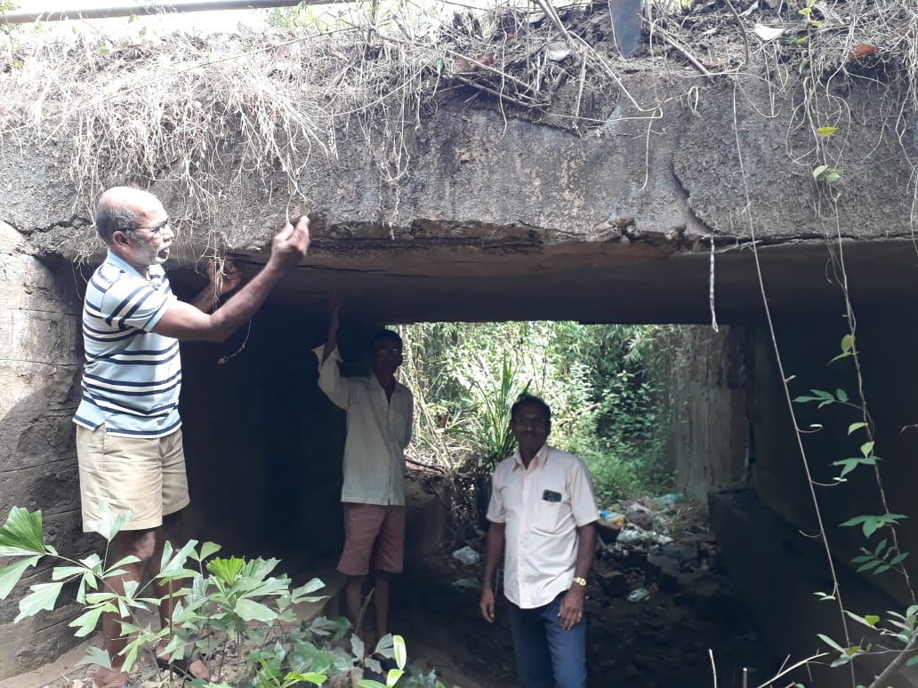 शेर्ले - मडुरा मार्गावरील पूल धोकादायक स्थितीत संरक्षक भिंत तोडल्याने धोका बळावला