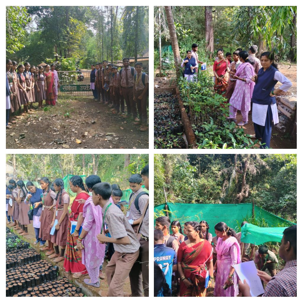 व्ही एन नाबर इंग्लिश मीडियम स्कूल बांदा च्या एम एस एफ सी (MSFC) विभागाची पडवे माजगाव येथील वनसंशोधन उपकेंद्राला क्षेत्रभेट.