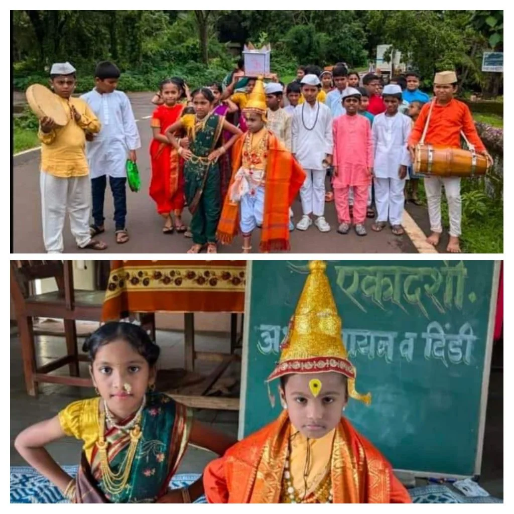 मसुरेत आषाढी एकादशी निमित्त प्राथमिक शालेय विद्यार्थ्यांची दिंडी...!