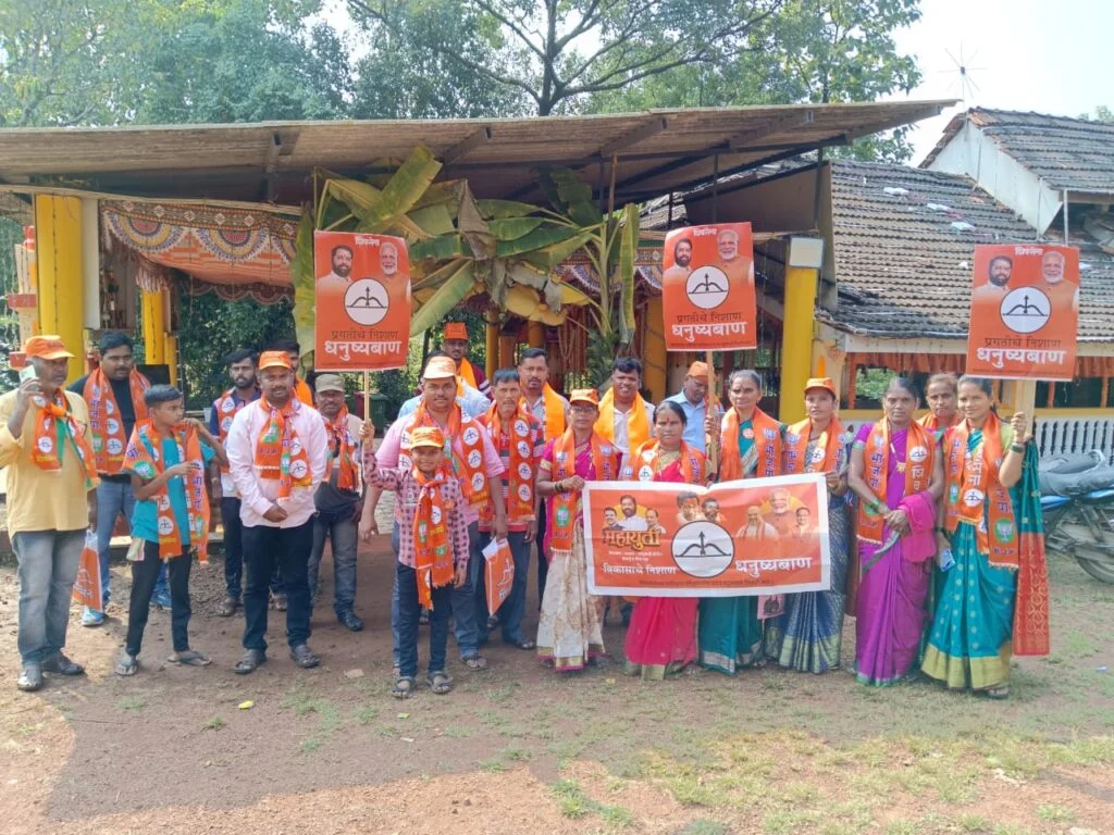 पळसंब गांवात निलेश राणे यांच्या प्रचाराचा शुभारंभ.