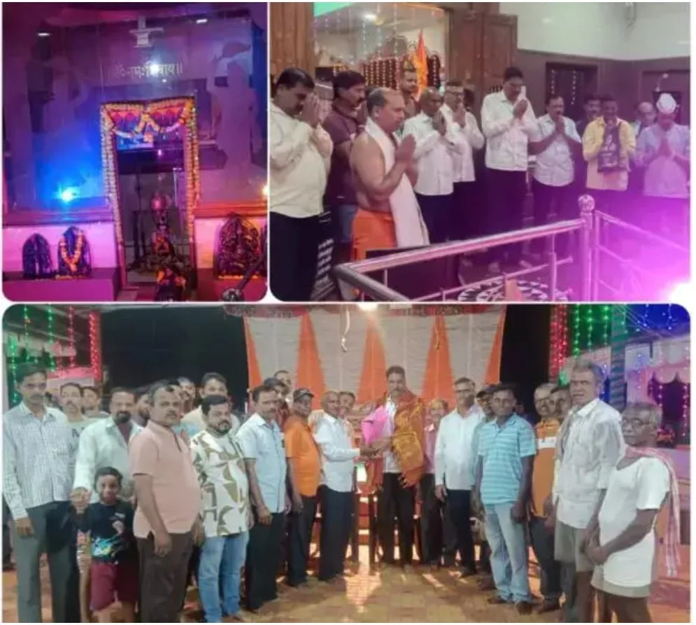 ओवळीयेत शिवसेना जिल्हाप्रमुख दत्ता सामंत यांचा सत्कार.