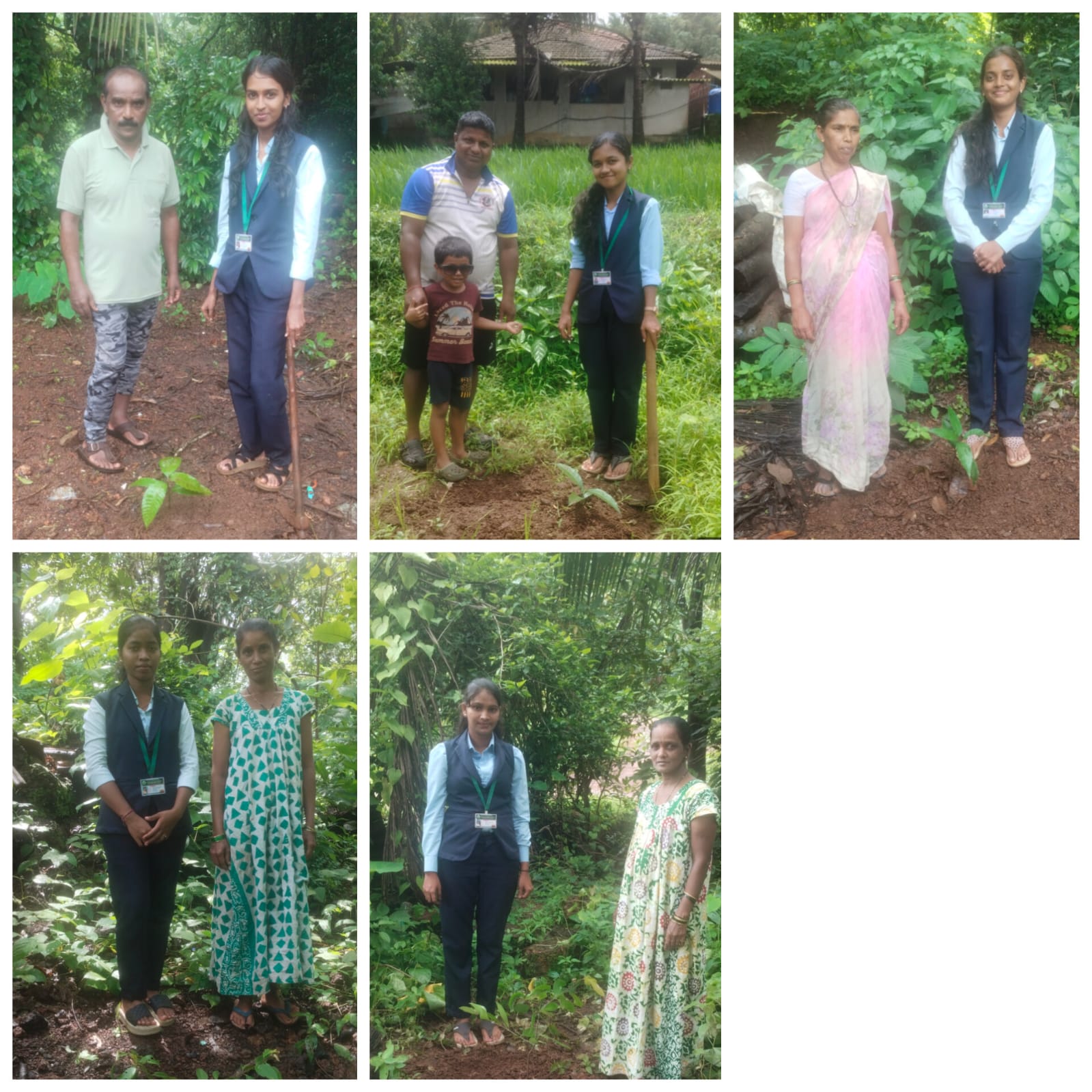 स्वातंत्र्यदिनानिमित्त किर्लोस येथे कृषी कन्यांची शेतकऱ्यांकडे वृक्ष लागवड.