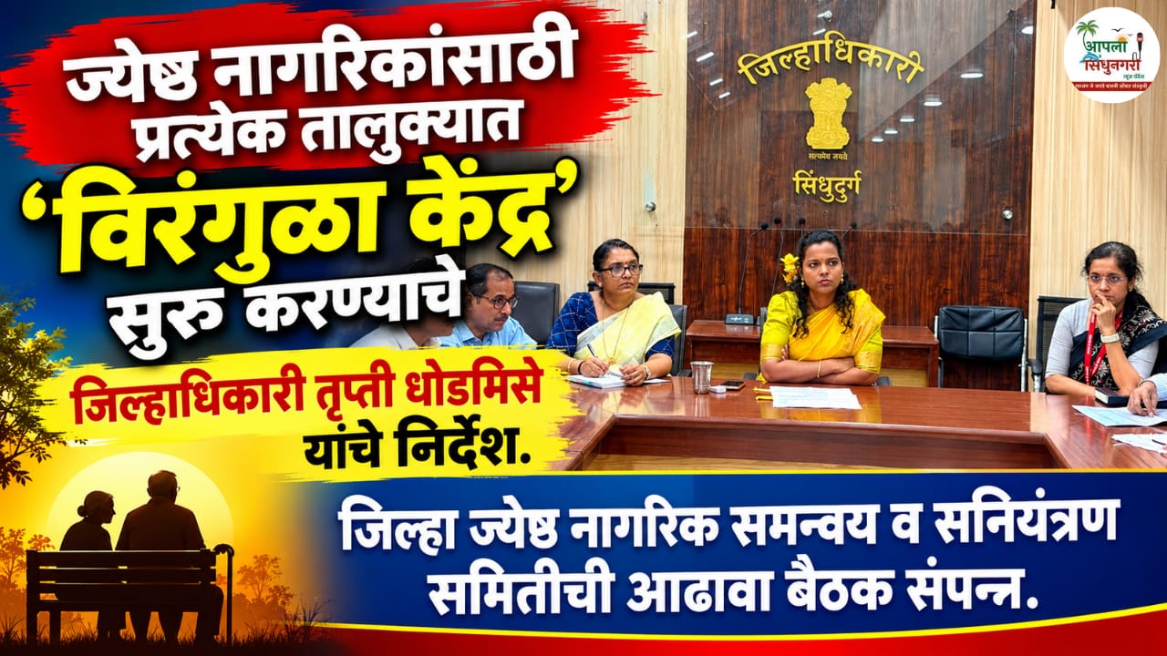 ज्येष्ठ नागरिकांसाठी प्रत्येक तालुक्यात विरंगुळा केंद्र  सुरू करण्याचे जिल्हाधिकाऱ्यांचे निर्देश.